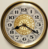 Premium Quality Large Clock Insert 6-1/4" Metal Housing/Glass Lens