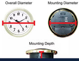 Premium Quality Large Clock Insert 6-1/4" Metal Housing/Glass Lens