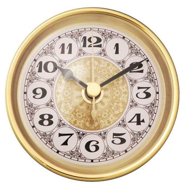 Premium Quality Clock Insert 3-1/2" Metal Housing/Glass Lens