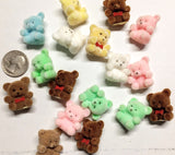 Flocked Bears 17 Pieces