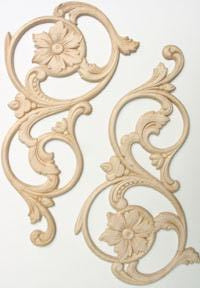 Embossed Wood Applique<br>size each 6" x 11-1/2"