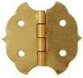 Brass Plated Scallop Edge Hinge 1-1/8" x 1-1/4" sku#78030