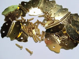 Brass Plated Scallop Edge Hinge 1-1/8" x 1-1/4" sku#78030