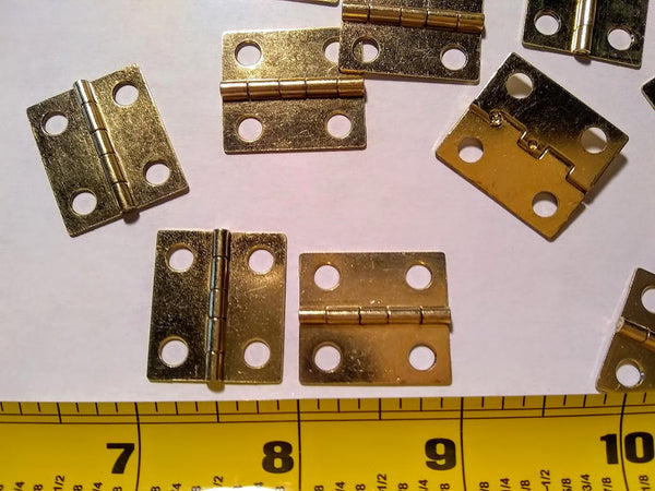 Brass Plated Hinges 7/8" x 1"