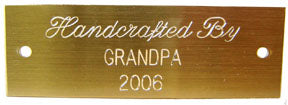 Engraved Brass Nameplate<br> Size  1" X 3"